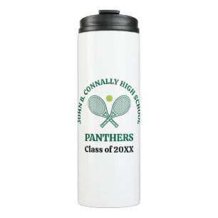 Green High School Tennis Player Personalised Thermal Tumbler