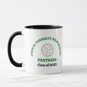 Green High School Volleyball Player Personalised Mug