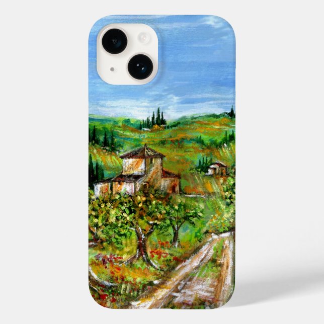 GREEN HILLS AND OLIVE TREES IN TUSCANY LANDSCAPE Case-Mate iPhone CASE (Back)