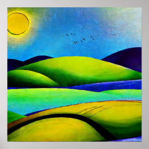 Green Hills Landscape Poster