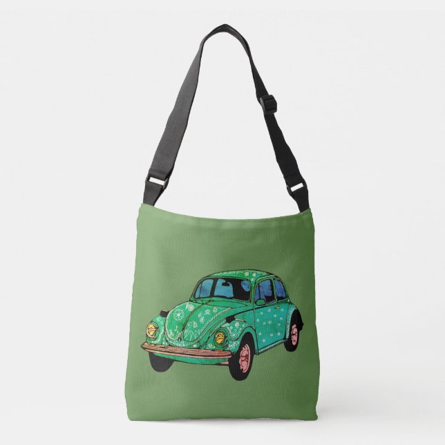 Green Hippie Car Mandala Tote (Front)