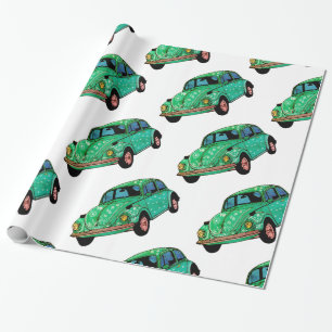 Green hippie Car Mandala Wrapping Paper
