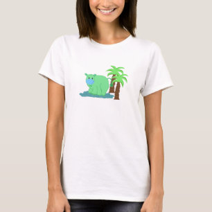 Green Hippo in the Water T-Shirt