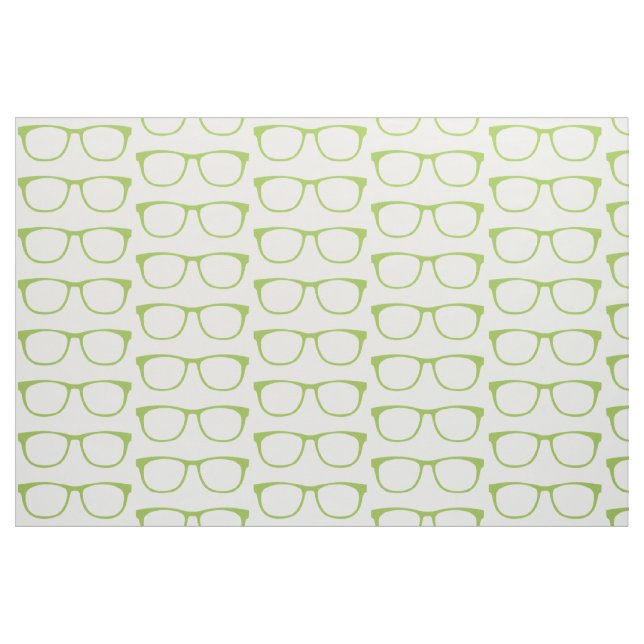 Green Hipster Geek Glasses Fabric (Fat Quarter)
