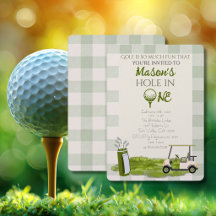Green Hole In ONE Boy First Birthday Party