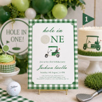 Green Hole in One Golf Birthday Invitation