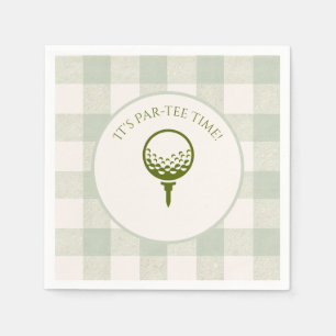 Green Hole in ONE Par-tee time 1st Birthday Napkin