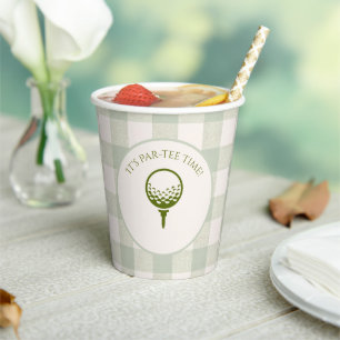 Green Hole in ONE Par-tee time 1st Birthday Paper Cups