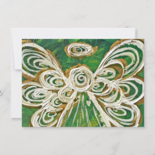 Green Holiday Angel Custom Invite or Invitation