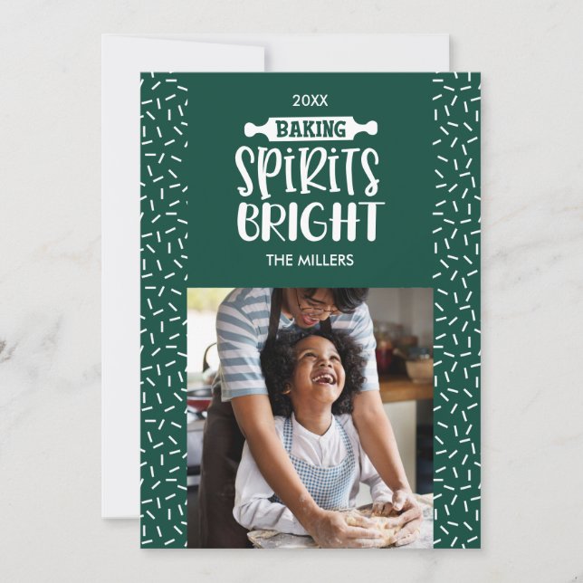 Green | Holiday Baking Spirits Bright Photo (Front)