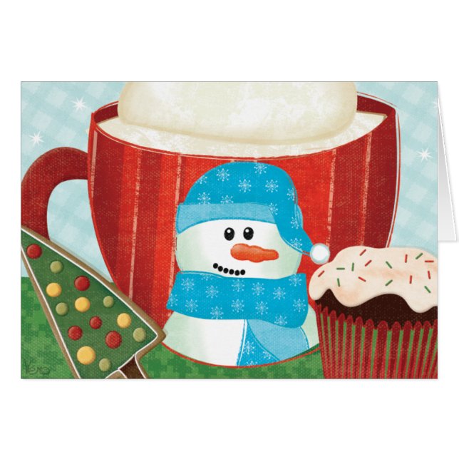 Green Holiday Cup with Hot Cocoa (Front Horizontal)