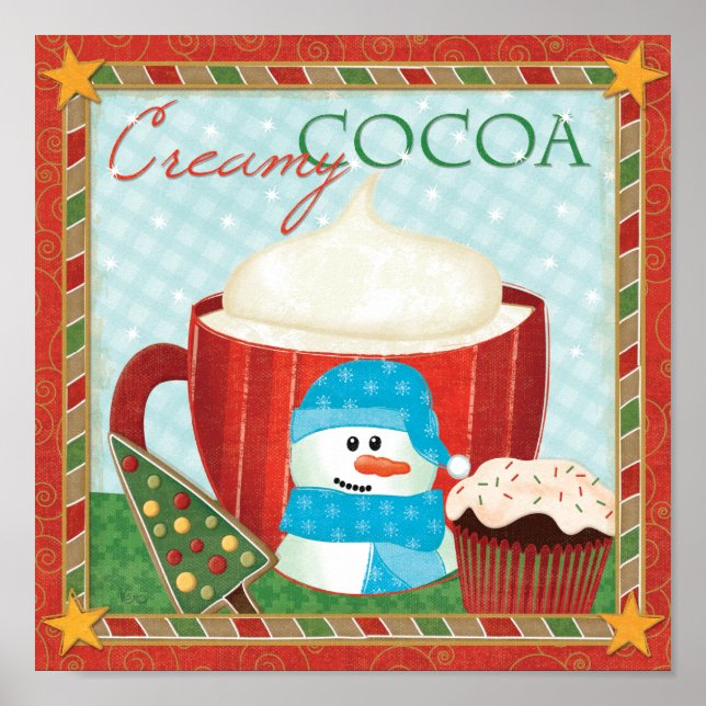 Green Holiday Cup with Hot Cocoa Poster (Front)