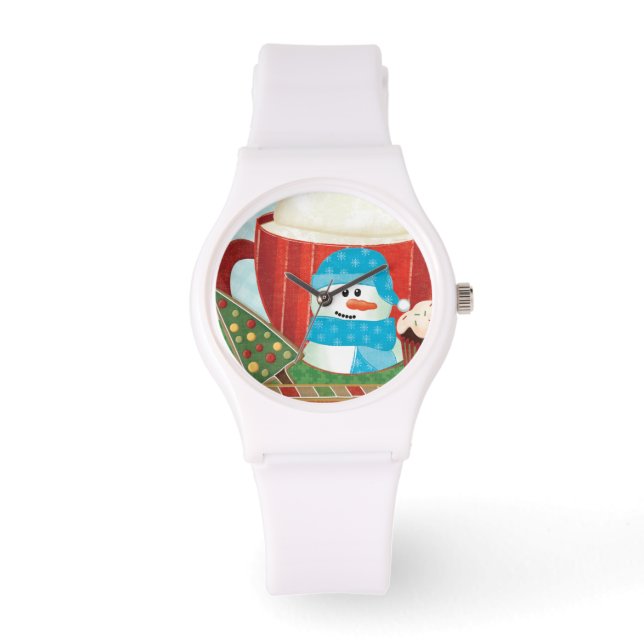 Green Holiday Cup with Hot Cocoa Watch (Front)