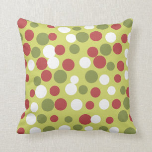 Green Holiday Dots Pillow