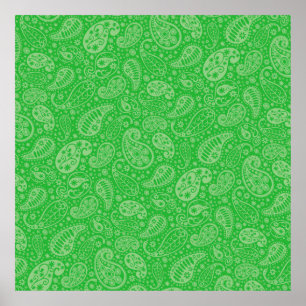 Green Holiday Paisely Poster