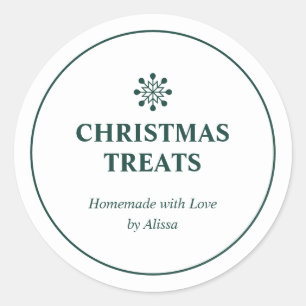 Green Homemade Christmas Treat Holiday Baked Goods Classic Round Sticker