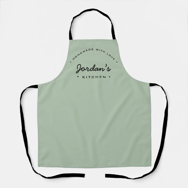 Green Homemade with Love Custom Your Kitchen  Apron (Front)