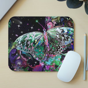 Green Hope Butterfly Mouse Pad