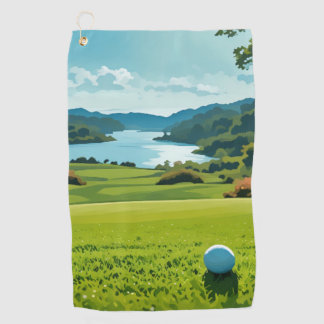 Green Horizons, Blue Skies, Pure Golf Bliss Golf Towel