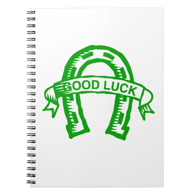 Green horseshoe St. Patrick day Notebook (Front)