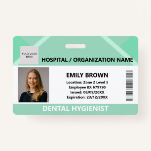 Green Hospital Doctor Nurse Care Security Photo ID ID Badge