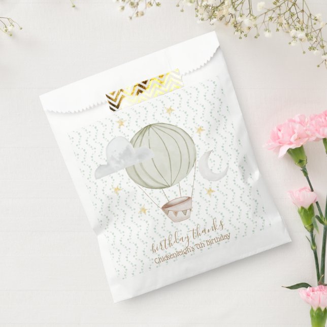 Green Hot Air Balloon Favour Bags (Sealed)