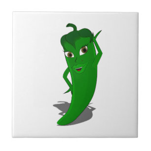 Green Hot Pepper Diva Tile