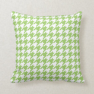 green houndstooth pattern throw pillow