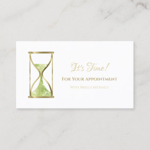 Green Hourglass Appointment Card
