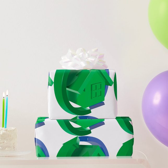 Green House And Arrows Wrapping Paper (Creator Uploaded)