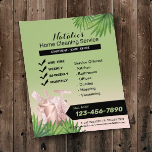 Green House Cleaning Housekeeping Service Flyer
