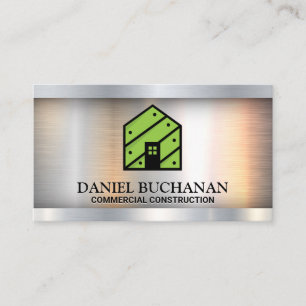 Green House Logo   Metallic  Business Card