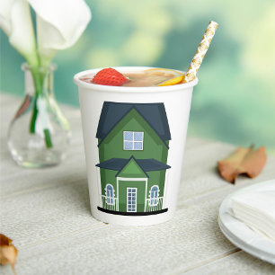 Green House Residential Building Paper Cups