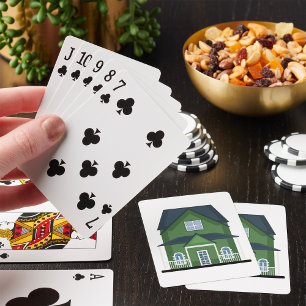 Green House Residential Building Playing Cards