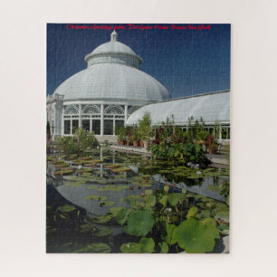 Green House The Bronx New York. Christmas Greeting Jigsaw Puzzle