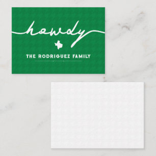 Green Howdy Houndstooth Texas Card