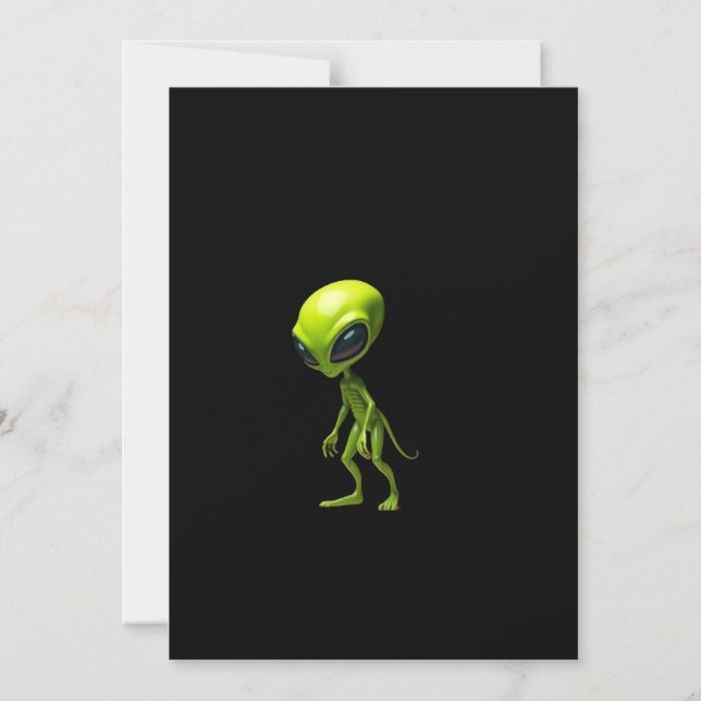 Green humanoid magnetic invitation (Front)