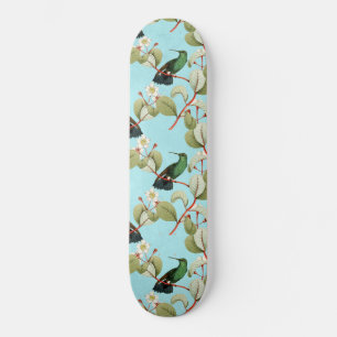 Green Hummingbird Branches Spring Vibes Colibri Skateboard