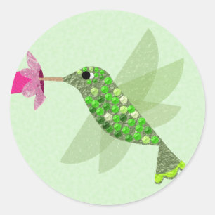 Green Hummingbird Classic Round Sticker