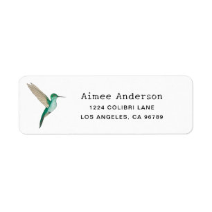 Green Hummingbird Return Address Label