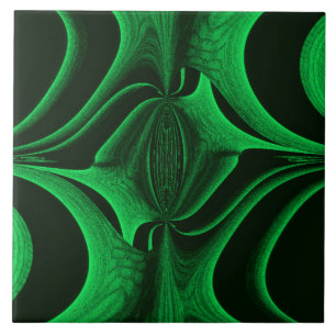 Green Hunter Fractal Ceramic Tile