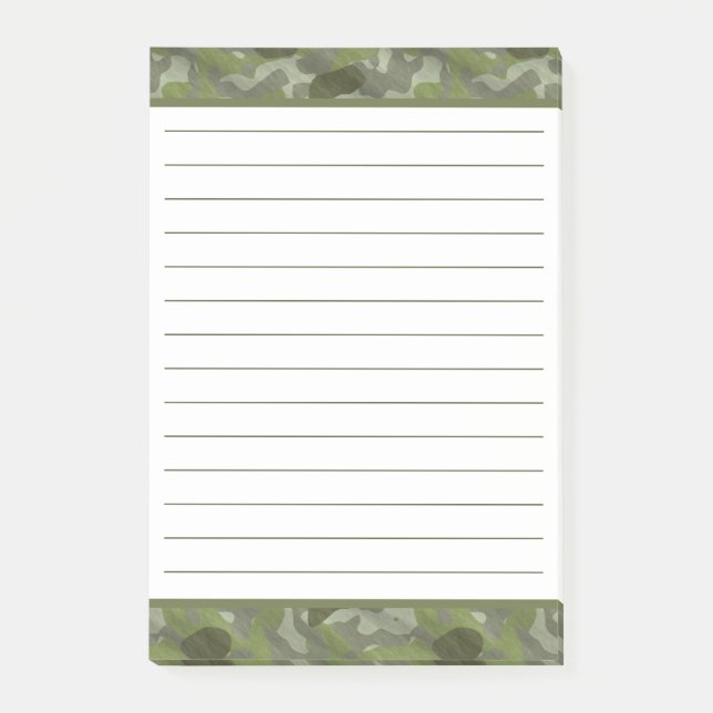 Green Hunter Military Camo Camouflage Masculine Post-it Notes (Front)