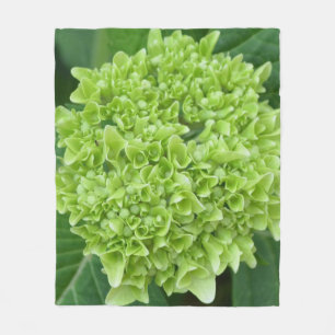 Green Hydrangea Fleece Blanket