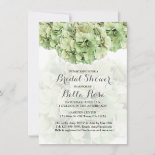 Green Hydrangea Floral Spring Bridal Shower Card