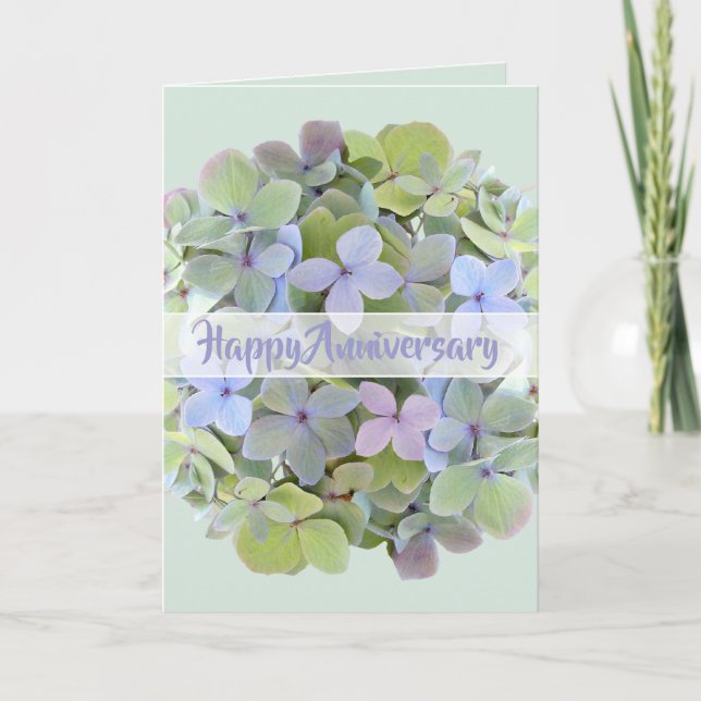 Green Hydrangea Flower All Occasion Greeting Card (Front)