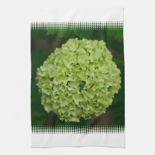 Green Hydrangea Kitchen Towel (Vertical)