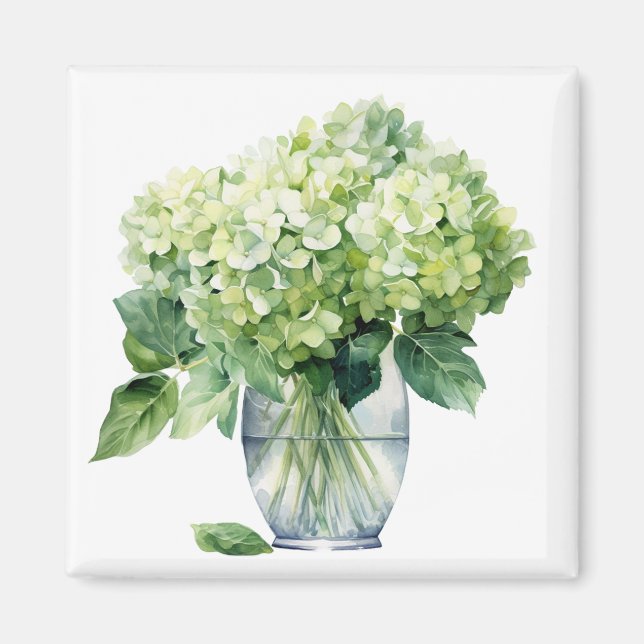 Green Hydrangea Magnet   (Front)