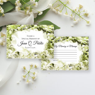 Green Hydrangea Watercolor Share a Memory Funeral  Card