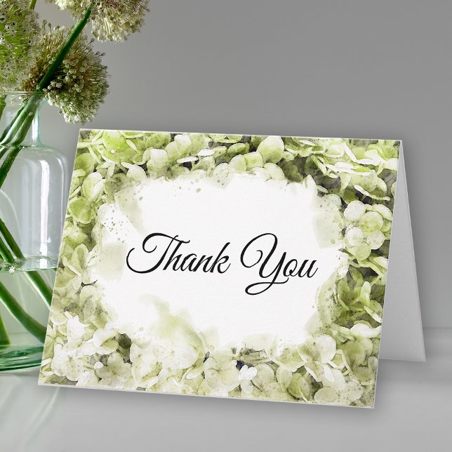 Green Hydrangea Watercolor Sympathy Thank You (Creator Uploaded)
