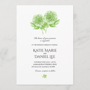 Green Hydrangea Wedding Invitation